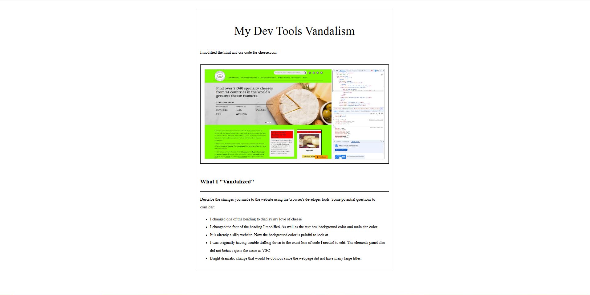 Dev Tools Vandalism